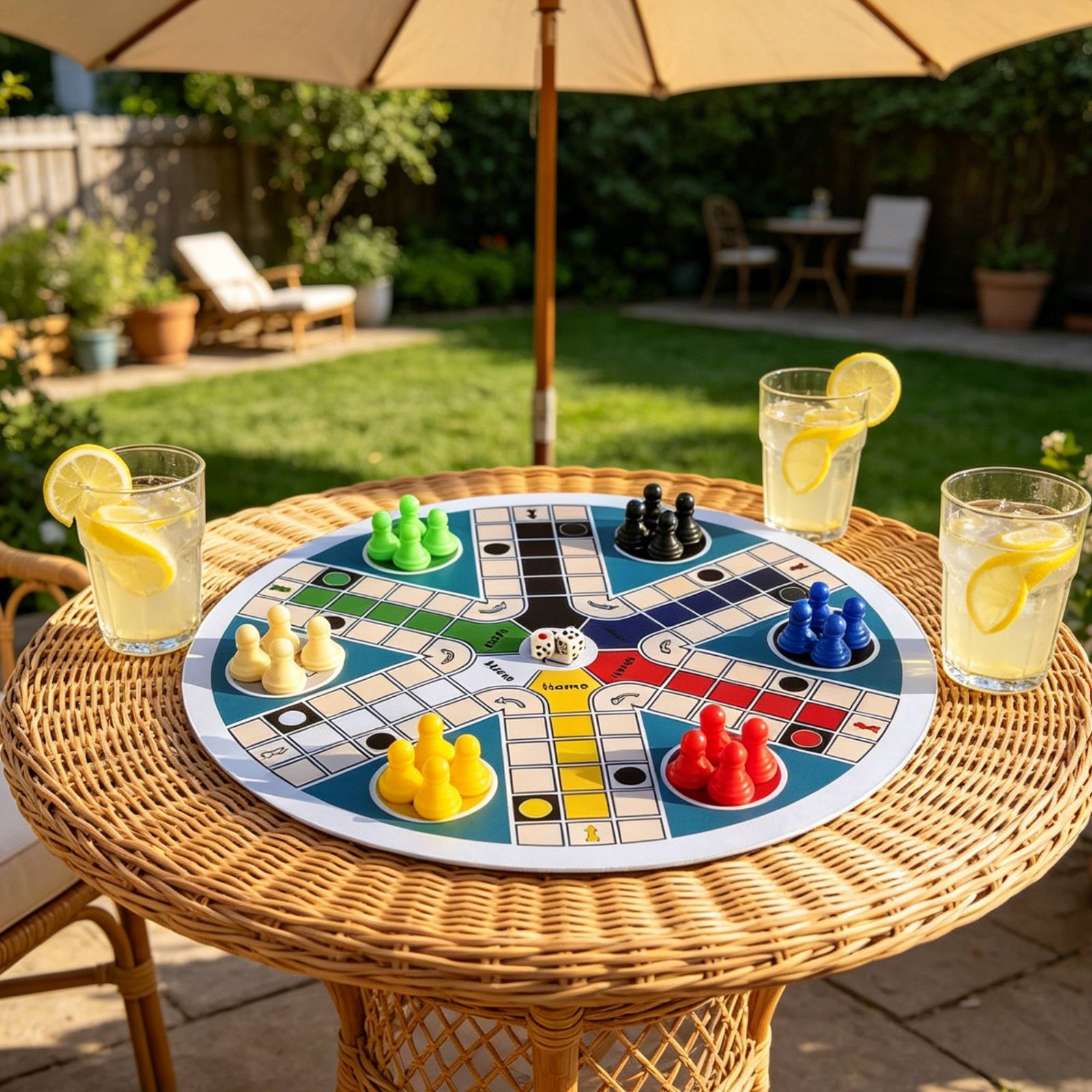 Board Game Ludo - Ludo Oyun Seti 6 Kişilik Yuvarlak