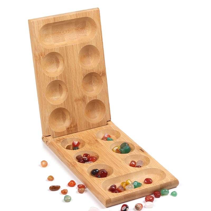 Board Game Ranking - Renkli taşlar çakıl katlanır ahşap tahta