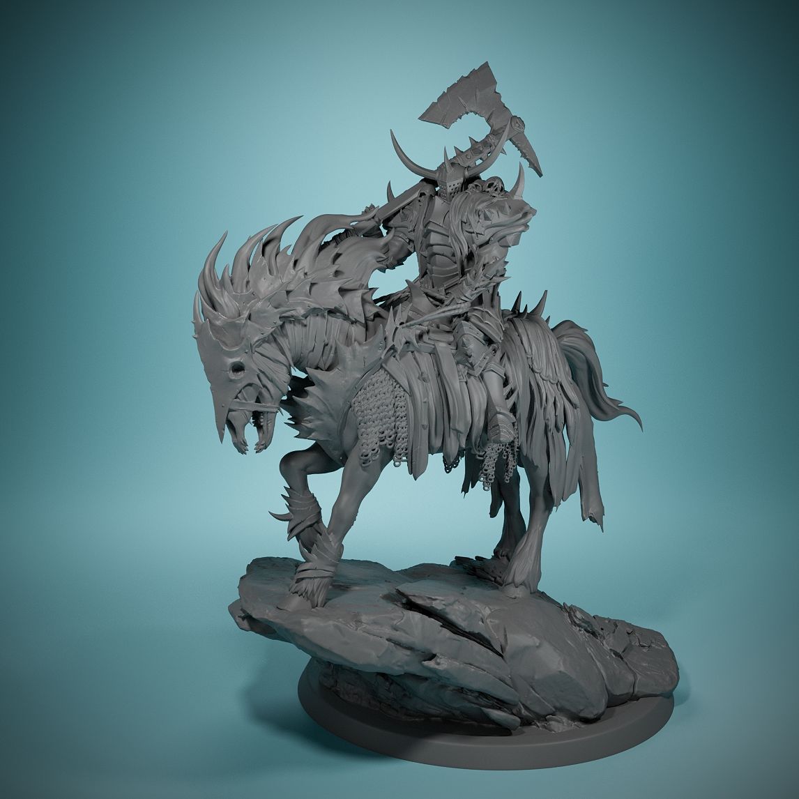 Board Game Design - 80mm Koyu Gece Ölüm Atı Kurulu
